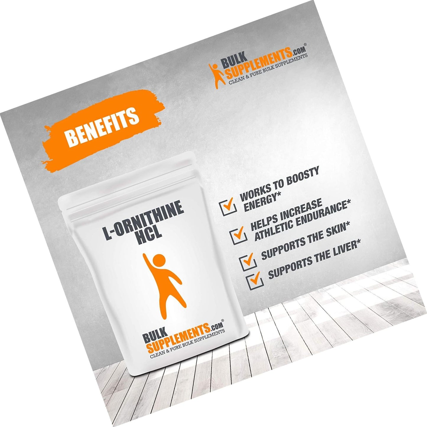 BulkSupplements.com L-Ornithine HCl Powder - Amino Acids Supplement - Lung Support - Amino Acids Soy Free - Amino Acid Nutritional Supplements - Clear Lung - Better Lungs (250 Grams - 8.8 oz)