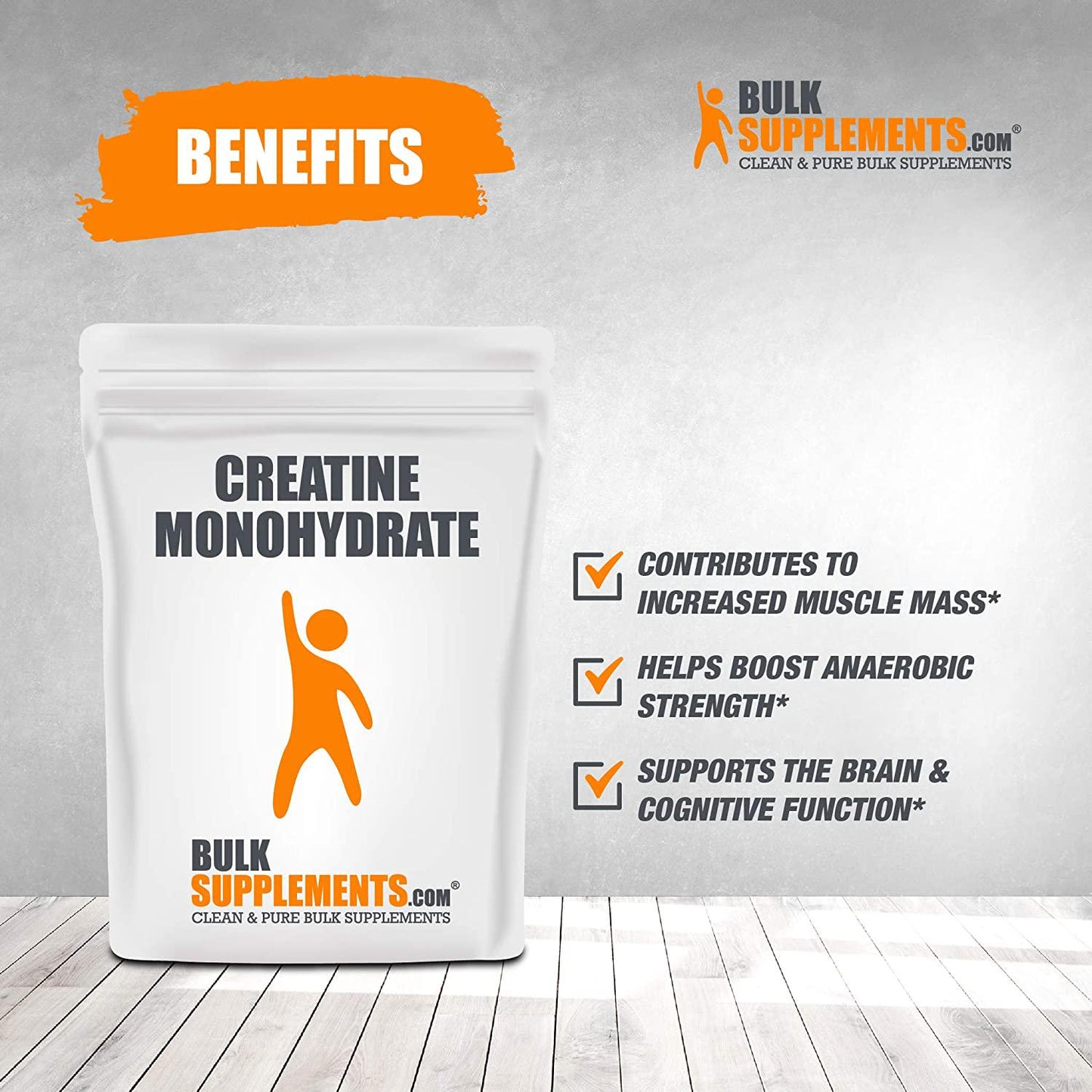 BulkSupplements.com Creatine Monohydrate Powder - Muscle Building Supplements - Creatine Powder - Weight Gainer for Women - Vegan Pre Workout - Weight Gain Supplements (100 Grams - 3.5 oz)