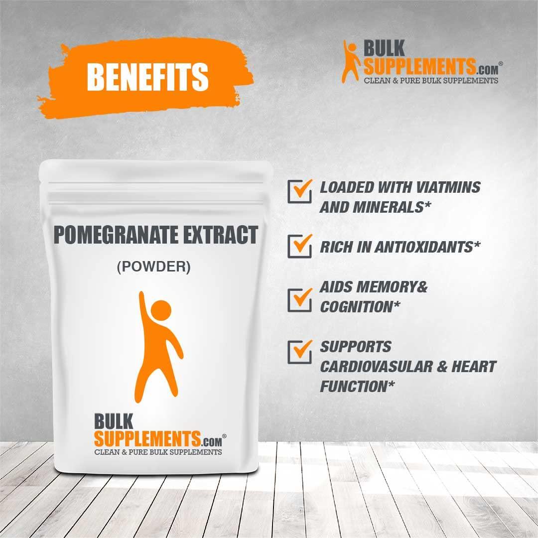 BulkSupplements.com Pomegranate Extract Powder - Antioxidant Supplement - Immune System Booster - Polyphenols Supplement - Pomegranate Powder - Menopause Vitamins For Women (250 Grams - 8.8 oz)