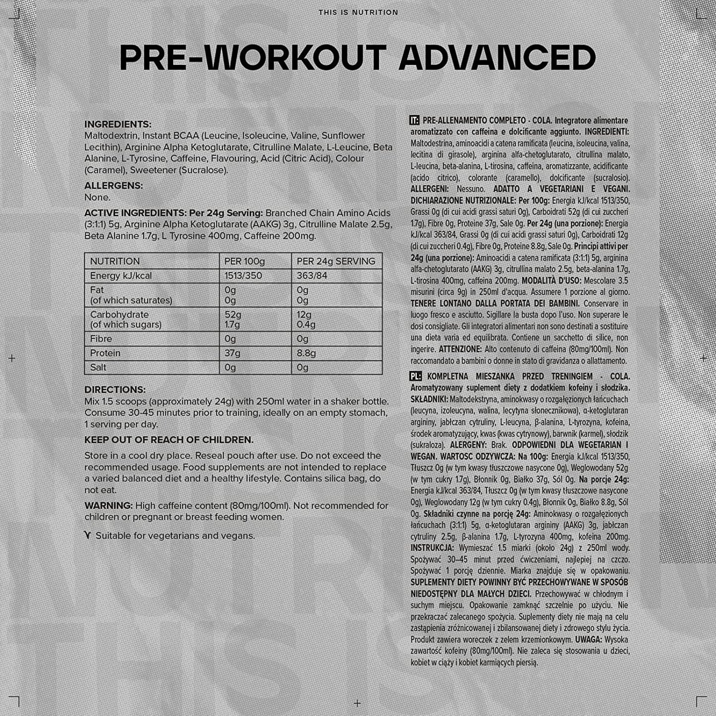 Bulk Complete Pre Workout, Cola, 720 g, Packaging May Vary