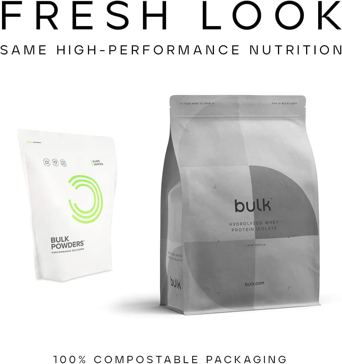 Bulk Hydrolysed Whey Protein Isolate, Protein Shake, Unflavoured, 500 g, Packaging May Vary