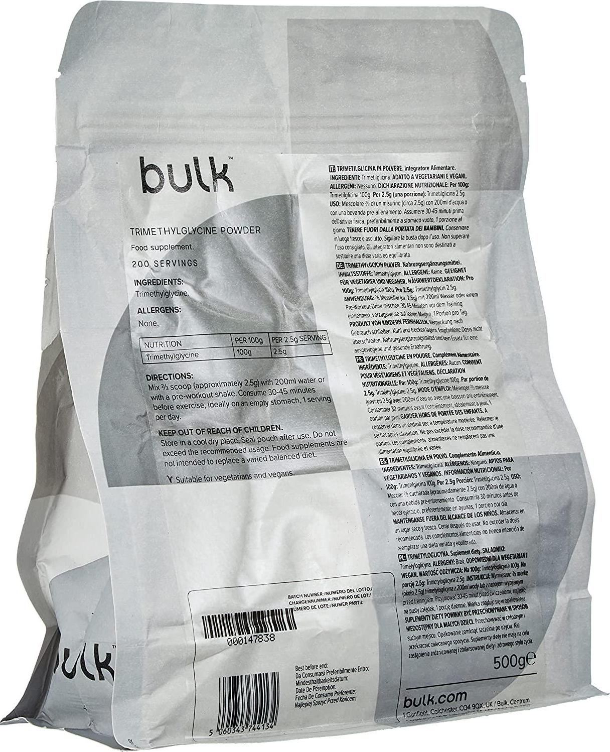 Bulk Trimethylglycine (TMG) Powder, 500 g, Packaging May Vary