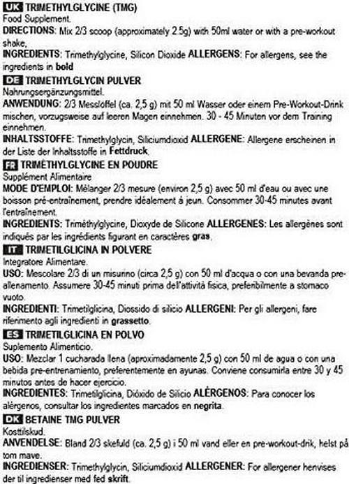 Bulk Trimethylglycine (TMG) Powder, 500 g, Packaging May Vary