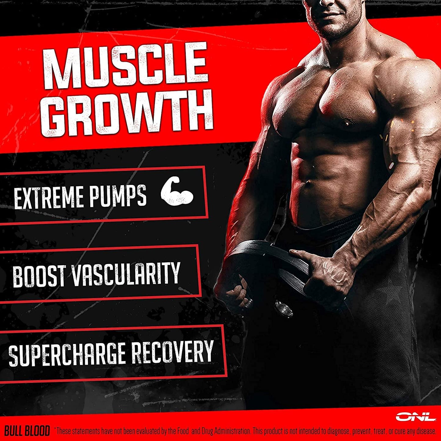 Bull Blood Ultimate Energy Boost - Extra Strength Energy, Focus, Blood Flow and Muscle Growth with Nitric Oxide, Creatine, Lion's Mane, Effective Pre Workout and Nitric Oxide Booster for Men and Women