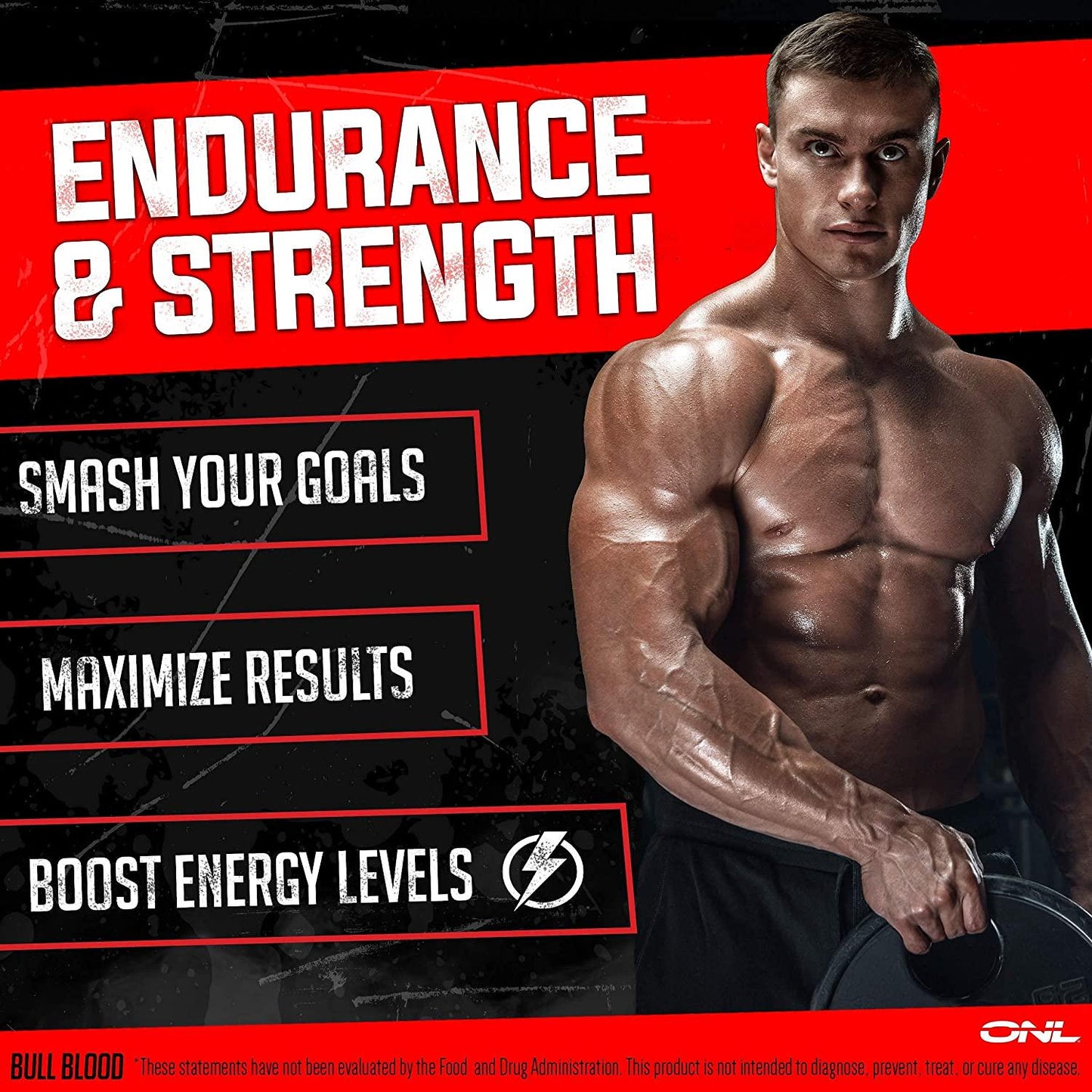 Bull Blood Ultimate Energy Boost - Extra Strength Energy, Focus, Blood Flow and Muscle Growth with Nitric Oxide, Creatine, Lion's Mane, Effective Pre Workout and Nitric Oxide Booster for Men and Women