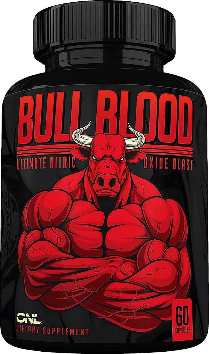 Bull Blood Ultimate Energy Boost - Extra Strength Energy, Focus, Blood Flow and Muscle Growth with Nitric Oxide, Creatine, Lion's Mane, Effective Pre Workout and Nitric Oxide Booster for Men and Women