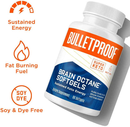 Bulletproof Brain Octane Softgels, Supports Cognitive Function and Gut Health (60 Softgels)