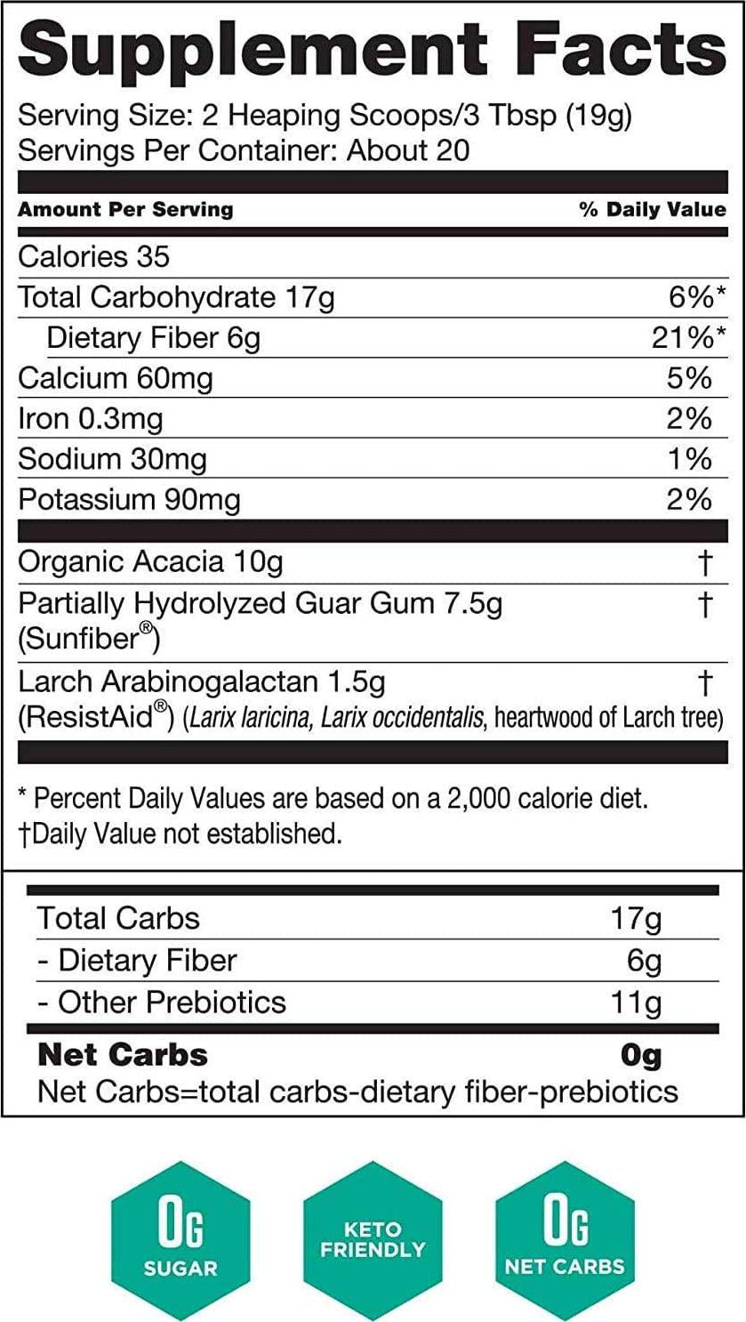 Bulletproof InnerFuel Prebiotic for Digestive Health and Immune Support, Plant-Based Dietary Fiber for Super-Powered Gut Bacteria, Unflavored, 13.4 Ounces