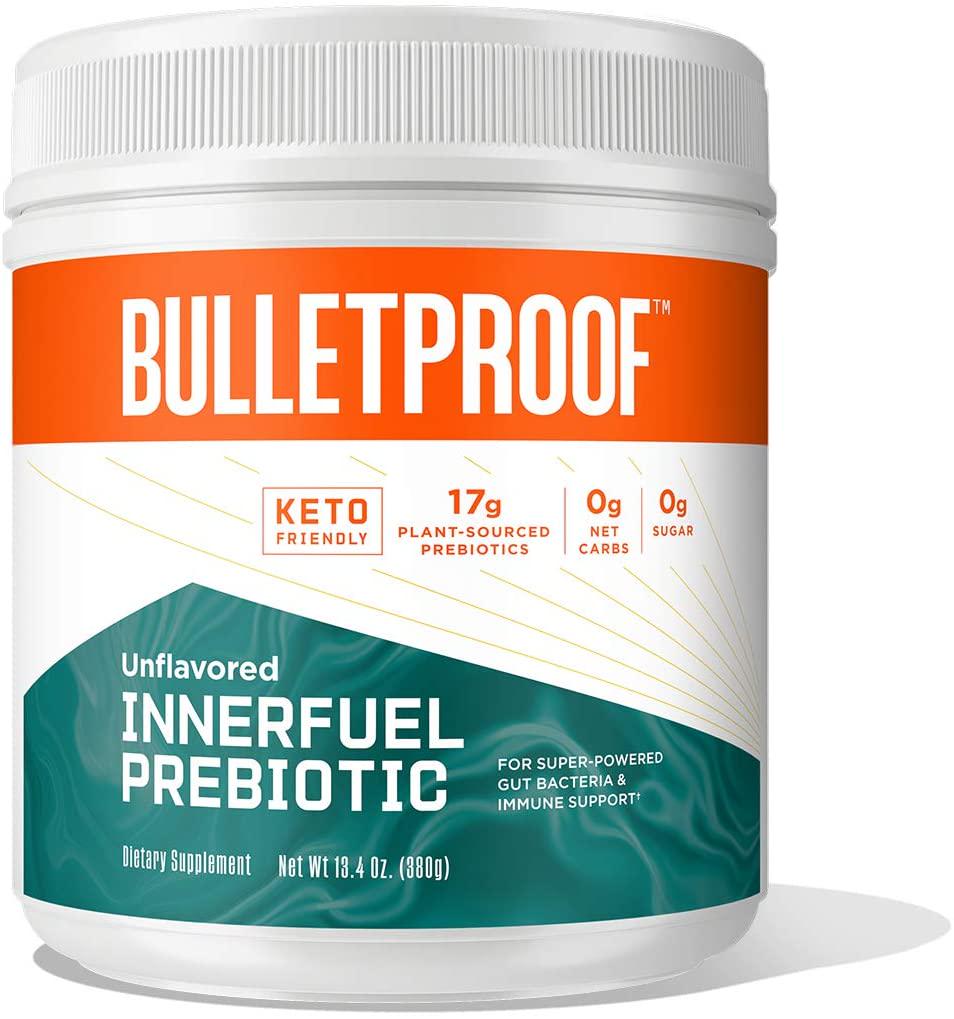 Bulletproof InnerFuel Prebiotic for Digestive Health and Immune Support, Plant-Based Dietary Fiber for Super-Powered Gut Bacteria, Unflavored, 13.4 Ounces