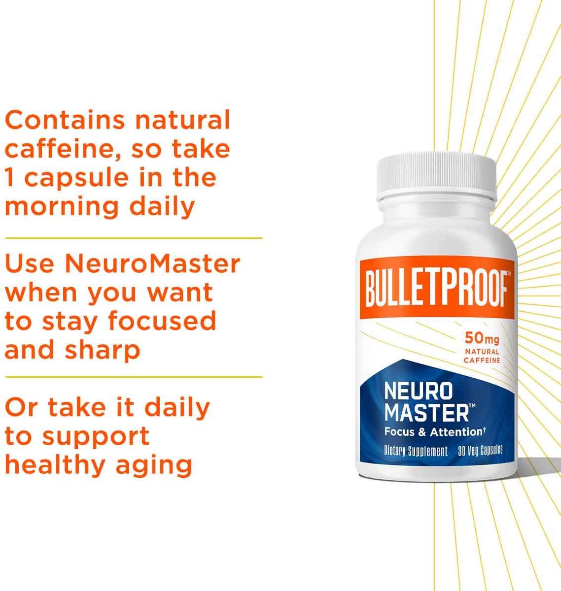 Bulletproof Neuromaster, Supports Memory and Focus (30 Capsules)