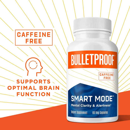 Bulletproof Smart Mode, Holistic Cognitive Nootropic Supplement, Powerful blend of 10 scientifically-studied ingredients for Brain Health, Memory, Attention, and Performance. Vegan Non-GMO (60 Capsules)