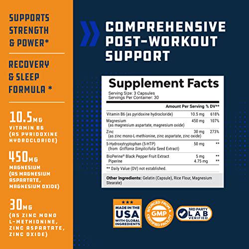 Bundle of Tri Phase Creatine Pills 5g and ZMA Supplements - Muscle Mass Gainer and Muscle Recovery - Muscle Growth Mineral Complex