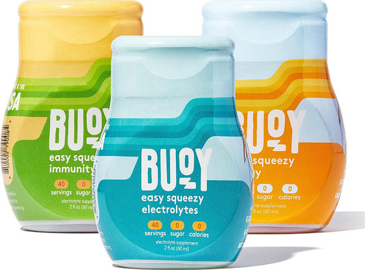 Buoy Natural Electrolyte Drops Variety Pack - Hydration, Immunity and Energy - 120 Servings - No Sugar, No Sweeteners