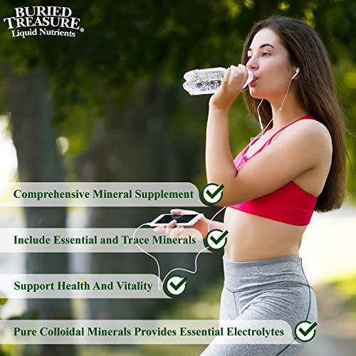 Buried Treasure Pure Colloidal Minerals 70 Plus Plant Derived Minerals from Eden Era Natural Plant Based Nutritional Supplement Liquid Bio-Available for Fast Absorption and Assimilation. 32 oz