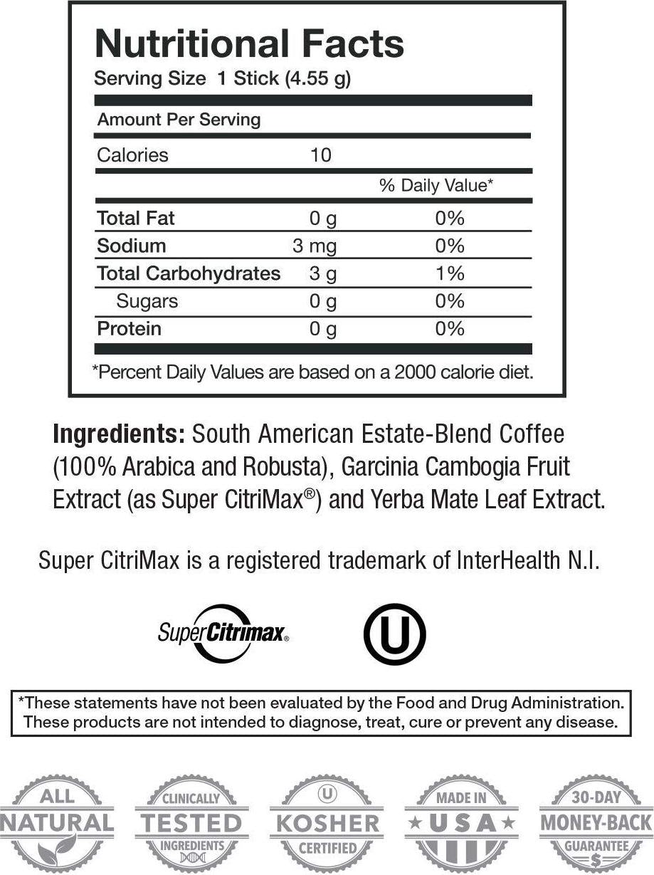 Burn + Control Coffee, Premium 100% South American Arabica, Robusta Blend Coffee, Weight Management Herbs, Garcinia Cambogia and Yerba Mate, Javita