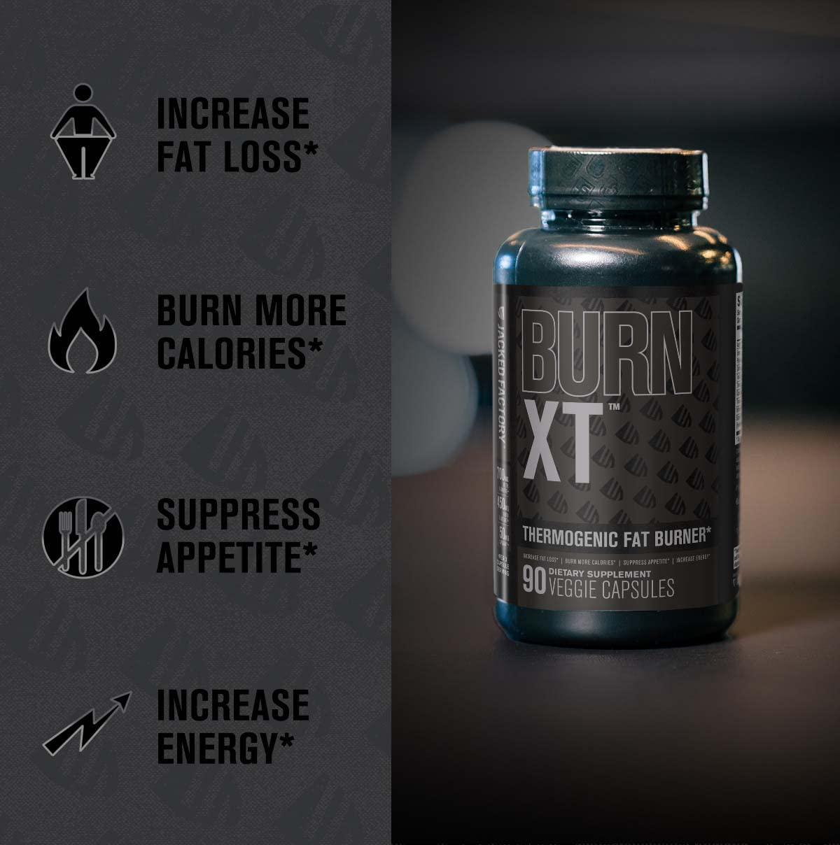 Burn XT Black Thermogenic Fat Burner - Weight Loss Supplement, Appetite Suppressant, Nootropic Energy Booster W/TeaCrine - Premium Acetyl L-Carnitine, Green Tea Extract, Capsimax - 90 Veg Diet Pills