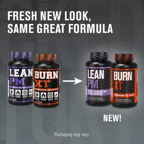 Burn XT Thermogenic Fat Burner and Lean PM Nighttime Weight Loss Supplement for Men and Women 120 Veggie Diet Pills