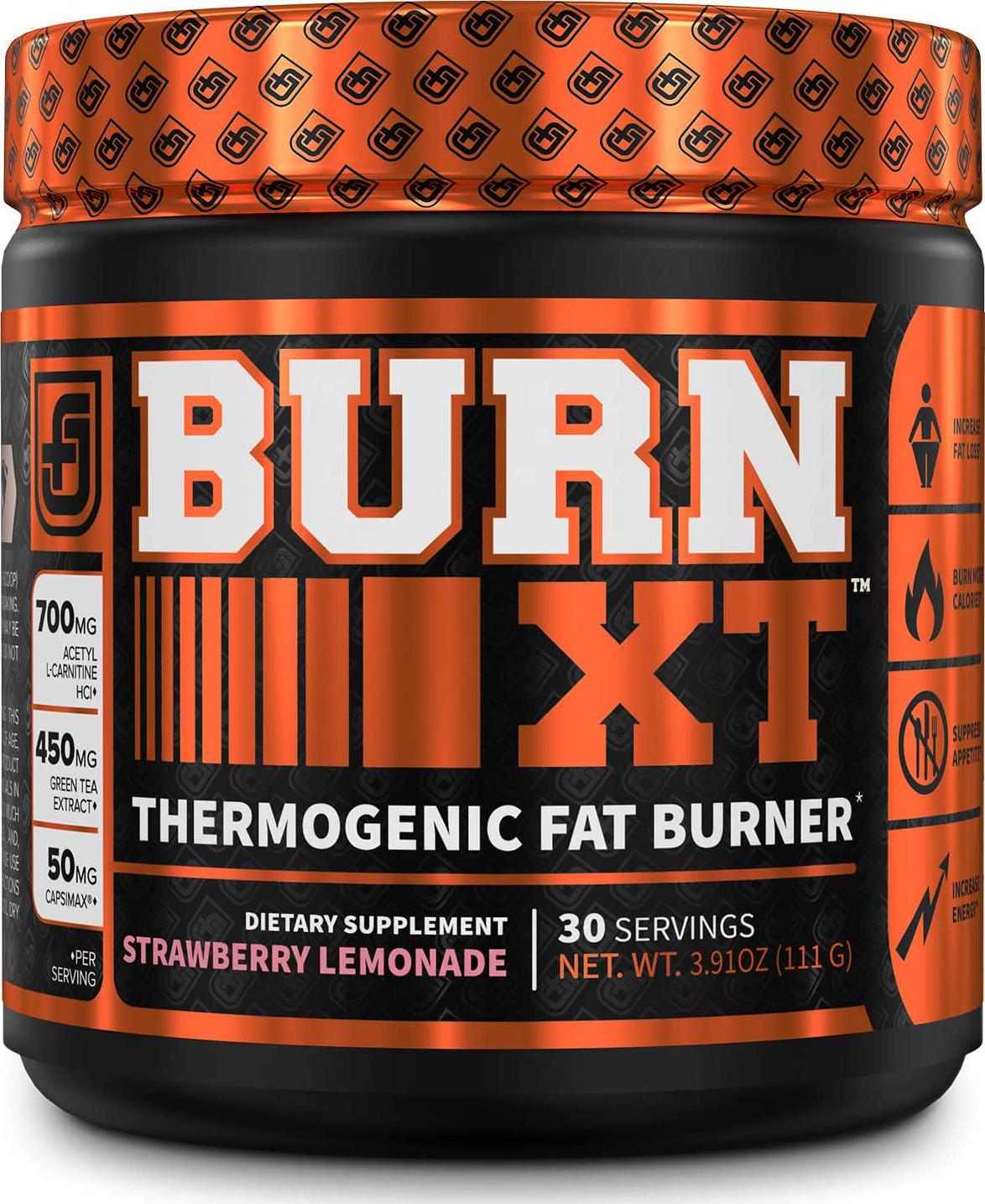 Burn-XT Thermogenic Fat Burner Powder - Weight Loss Supplement, Appetite Suppressant, Pre Workout Energy Booster - Acetyl L Carnitine, Green Tea Extract (EGCG), Capsimax - 30 Sv, Strawberry Lemonade