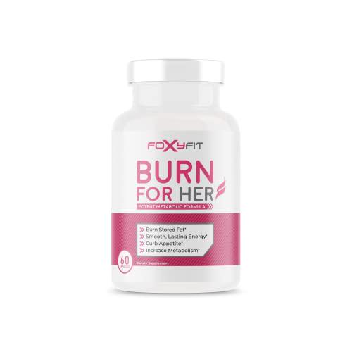 Burn for Her Weight Management Supplement for Women by Foxy Fit White Willow Bark, Theacrine, and Green Coffee Extract (60 Capsules)