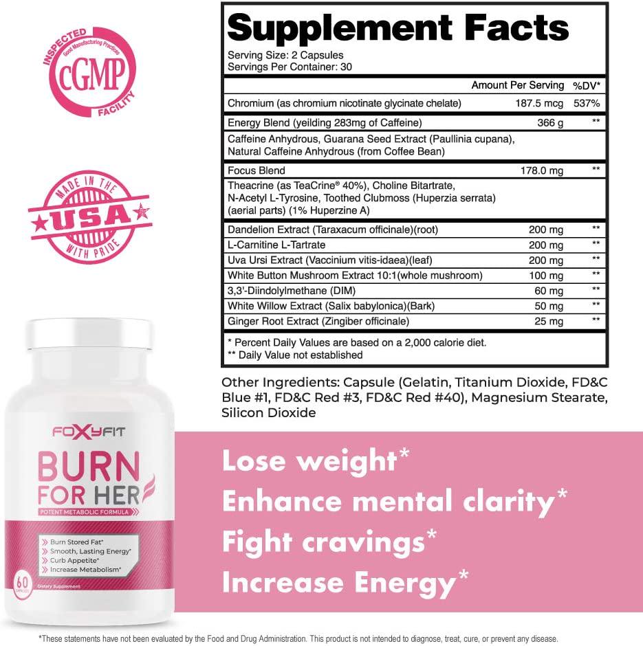 Burn for Her and Protein for Her (Vanilla Cupcake) by Foxy Fit Weight Loss and Muscle Building Bundle