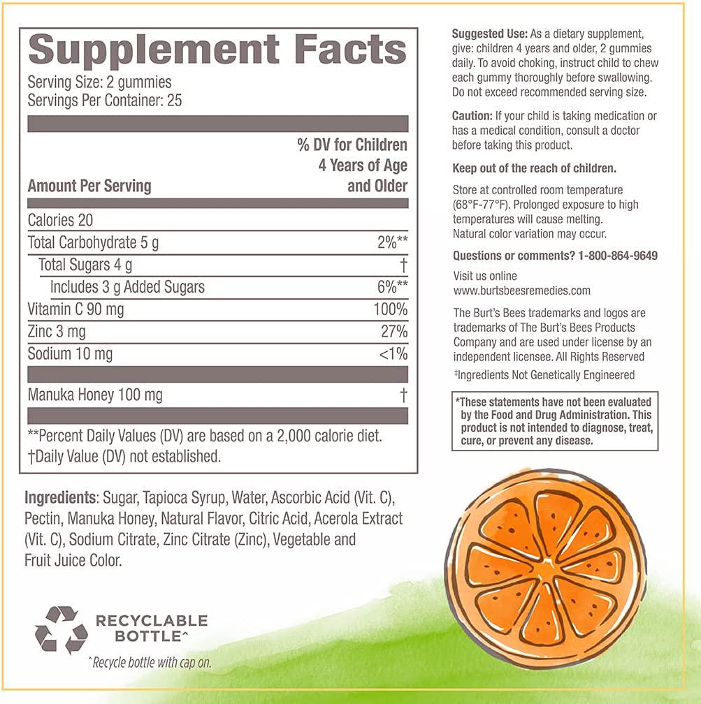 Burt's Bees Kids Immune Support Gummies, 50 Count
