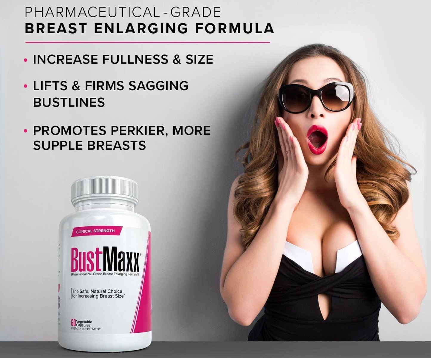 Bustmaxx - All Natural Breast Enhancement and Enlargement Pills (2 Bottles) | Bust Amplification Supplement with Saw Palmetto, Fenugreek and Dong Quai, 120 Count