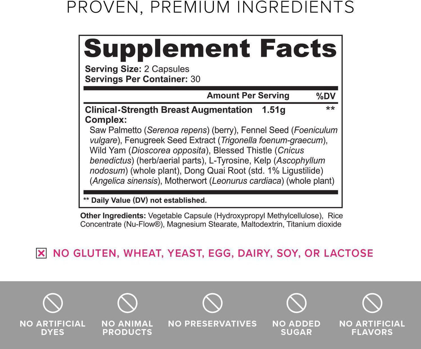 Bustmaxx - All Natural Breast Enhancement and Enlargement Pills (2 Bottles) | Bust Amplification Supplement with Saw Palmetto, Fenugreek and Dong Quai, 120 Count