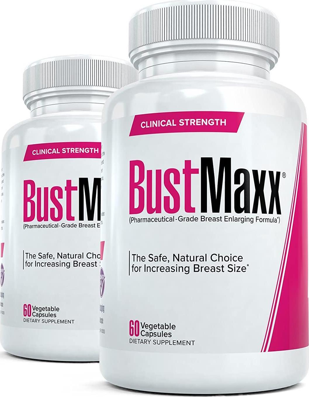Bustmaxx - All Natural Breast Enhancement and Enlargement Pills (2 Bottles) | Bust Amplification Supplement with Saw Palmetto, Fenugreek and Dong Quai, 120 Count