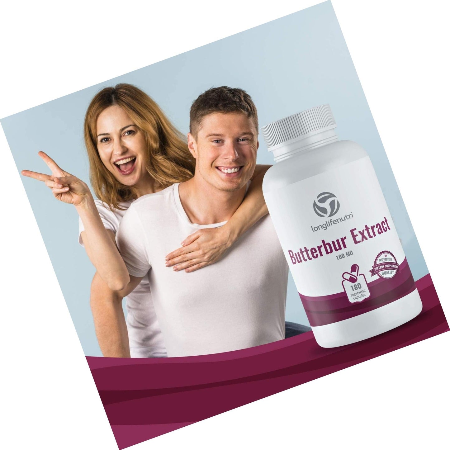 Butterbur Extract 100mg 180 Vegetarian Capsules | Made in USA | Natural Headache Supplement | Migraine and Allergy Relief | Supports Healthy Bladder and Inflammation | 100 mg Pure Powder Pill Formula