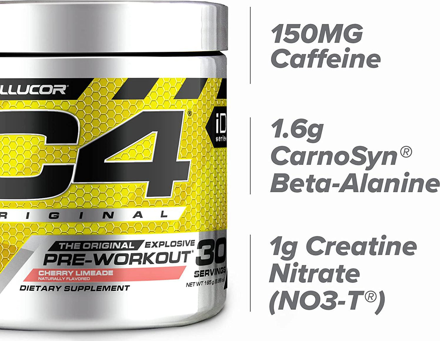 C4 Original Pre Workout Powder Cherry Limeade | Vitamin C for Immune Support | Sugar Free Preworkout Energy for Men and Women | 150mg Caffeine + Beta Alanine + Creatine | 30 Servings