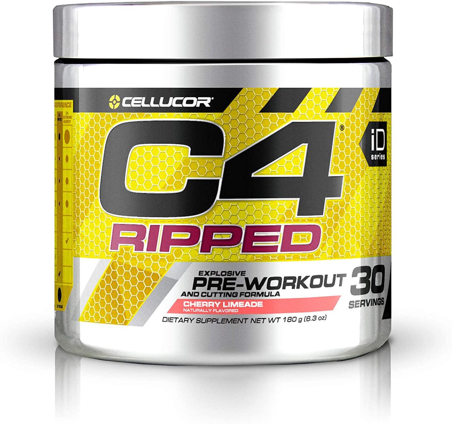 C4 Ripped Pre Workout Powder Cherry Limeade | Creatine Free + Sugar Free Preworkout Energy Supplement for Men and Women | 150mg Caffeine + Beta Alanine + Weight Loss | 30 Servings