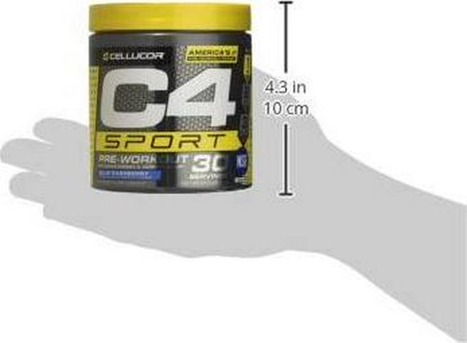 C4 Sport Pre Workout Powder Blue Raspberry - Pre Workout Energy with 3g Creatine Monohydrate + 135mg Caffeine and Beta-Alanine Performance Blend - NSF Certified for Sport | 30 Servings