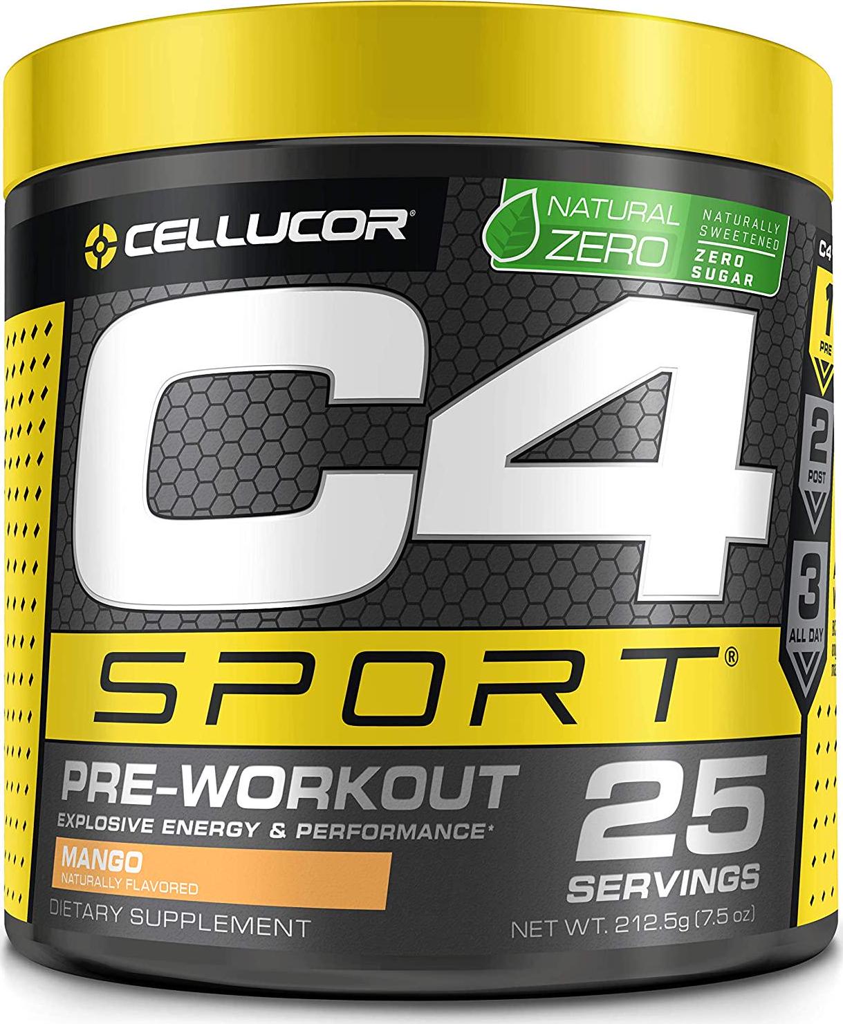 C4 Sport Pre Workout Powder - Pre Workout Energy with 3g Creatine Monohydrate + 135mg Caffeine and Beta-Alanine Performance Blend - NSF Certified for Sport | 25 Servings