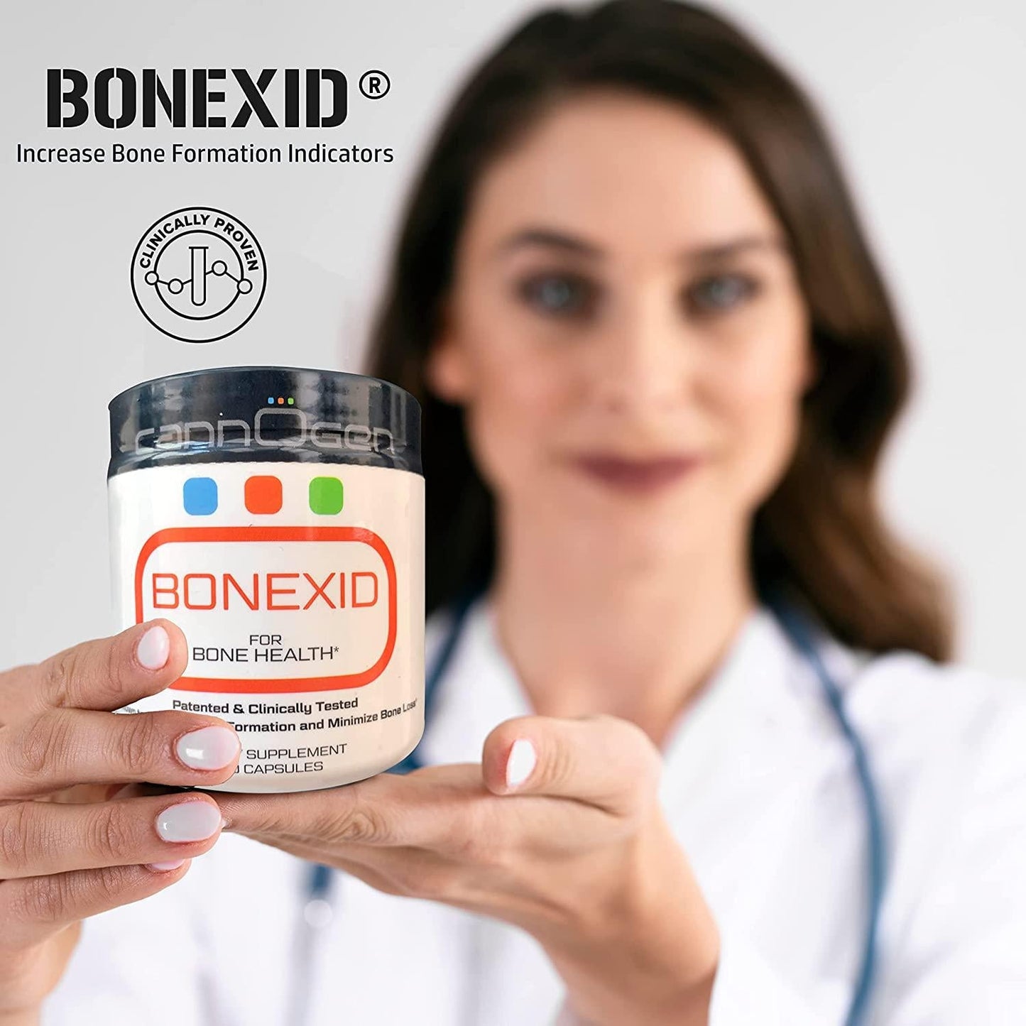 CANNOGEN BONEXID for Bone Health - Organic Vitamin D3, Magnesium and Potassium Supplements for Women and Men - Maintain Bone Health and Decrease Calcium Loss with Bone Strength Supplement - 120 Capsules