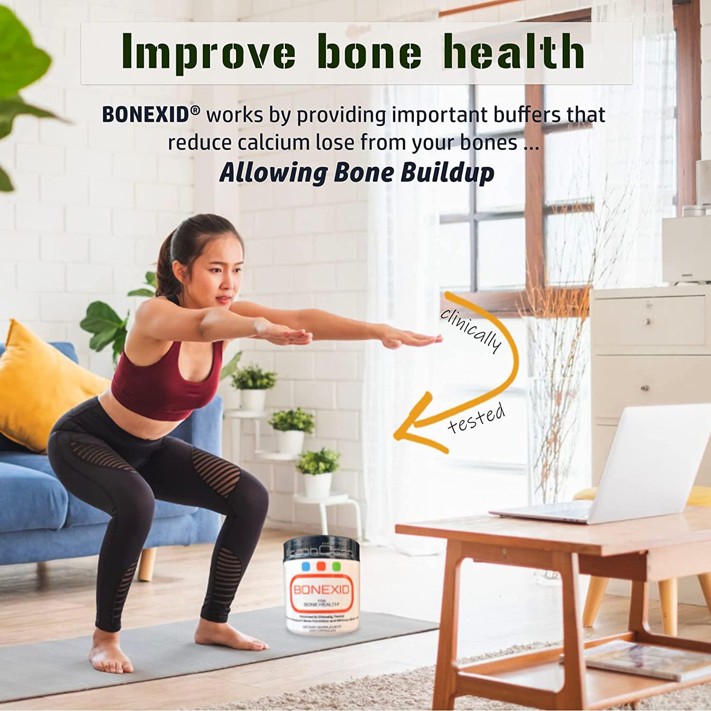 CANNOGEN BONEXID for Bone Health - Organic Vitamin D3, Magnesium and Potassium Supplements for Women and Men - Maintain Bone Health and Decrease Calcium Loss with Bone Strength Supplement - 120 Capsules