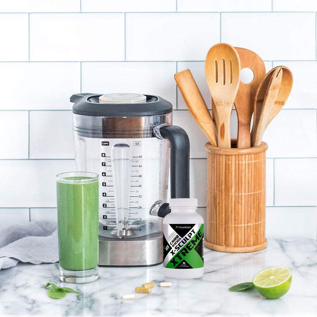 CARB Blocker X-Sculpt Xtreme XTRATEGY Nutrition Natural Blend Chromium, CHITOSAN, GYMNEMA Leaf Powder, White Kidney Beans Powder, Biter Orange Fruit Powder, and More.