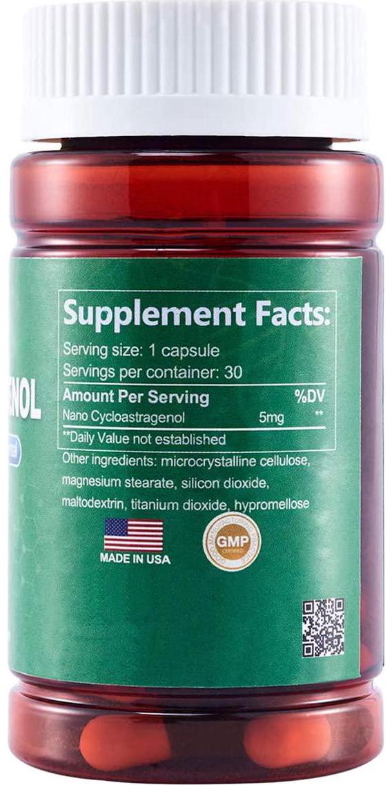 CAW Nano Cycloastragenol | 5Mg 30Enteric-Coated Capsules 6bottles(180caps in Total)