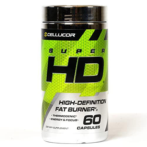 CELLUCOR SuperHD Thermogenic for Men and Women - Body Support, Improve Focus, Increase Energy - Premium Acetyl L-Carnitine, Green Tea Extract, Capsimax Cayenne Pepper, and More - 60 Diet Pills