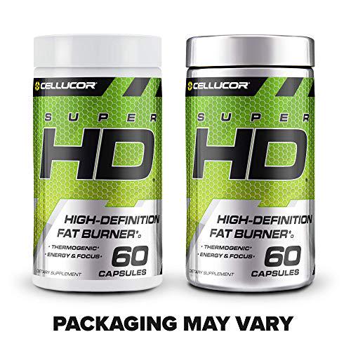 CELLUCOR SuperHD Thermogenic for Men and Women - Body Support, Improve Focus, Increase Energy - Premium Acetyl L-Carnitine, Green Tea Extract, Capsimax Cayenne Pepper, and More - 60 Diet Pills