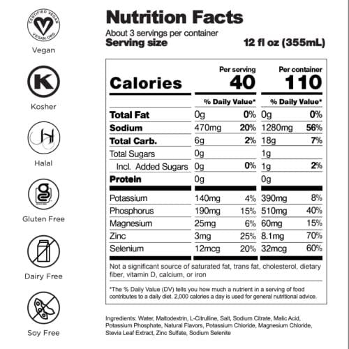 CF Nutrition CF(Rehydrate) Electrolyte Drink Solution, Rehydration Relief for Kids and Adults, Sport Recovery Drink, Vegan, Gluten-Free, Kiwi Strawberry, 33.8 Fl Oz (Pack of 2)