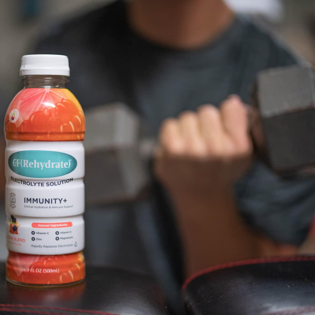 CF Nutrition CF(Rehydrate) Immunity+ Electrolyte Solution, Clinical Hydration and Immune System Support, Includes Zinc, Magnesium, Vitamin C, and Vitamin D, Orange, 16.9 Fl Oz (Pack of 2)