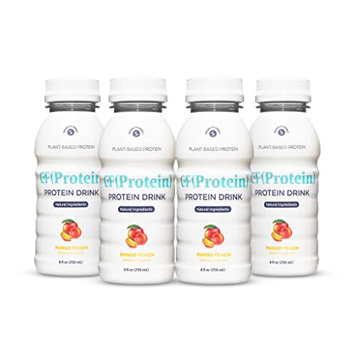 CF(Protein) Plant Based Protein Shake, Mango Peach Flavor, Protein 13g, Fiber 13g, Made with Natural Ingredients, Ready to Drink, Vegan, Dairy Free, 8 Fl Oz (Pack of 4)