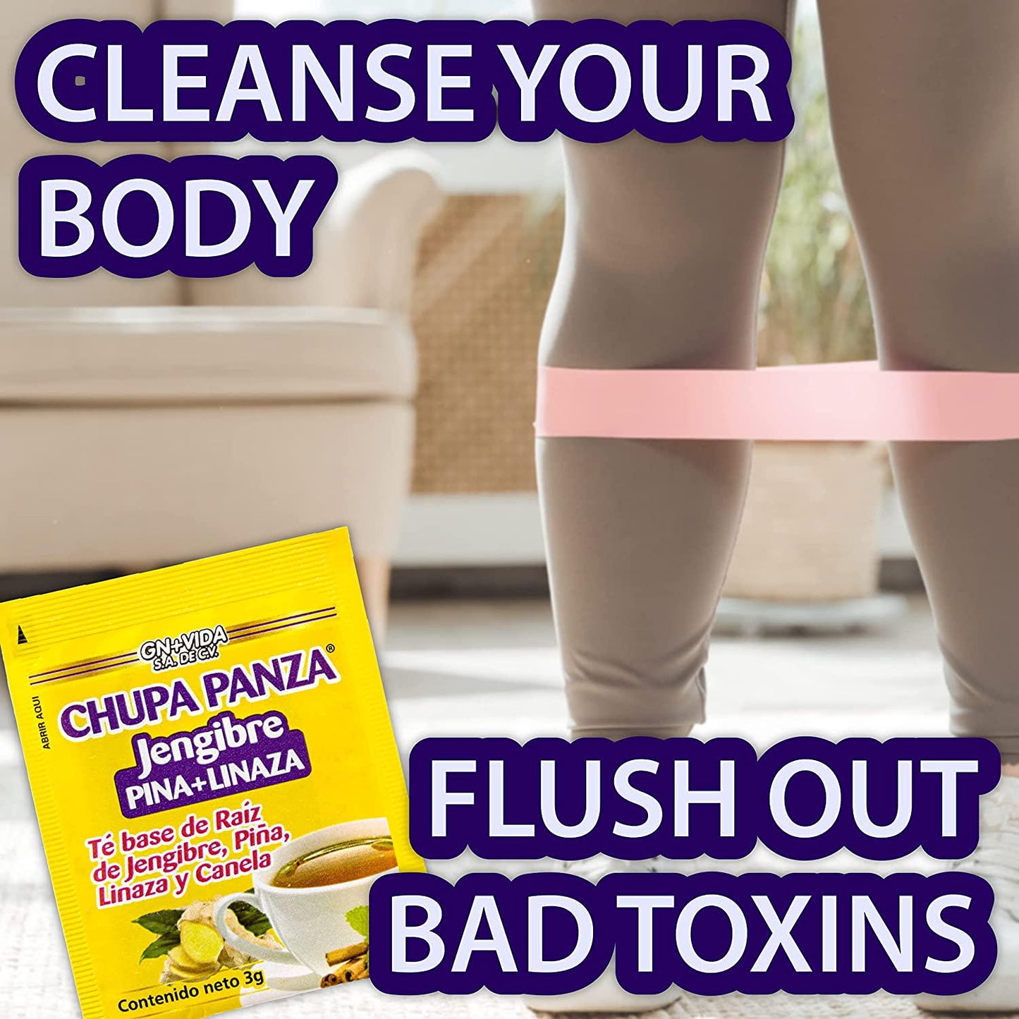 CHUPA PANZA Tea Detox and Herbal Weight Loss Slimming with Ginger Root, Pineapple Cinnamon to Control Weight, Lose Belly Fat Clear Skin - 6-Pack (30/Box 180 total) Kinara Coaster 3.17 Ounce(Pack 6)