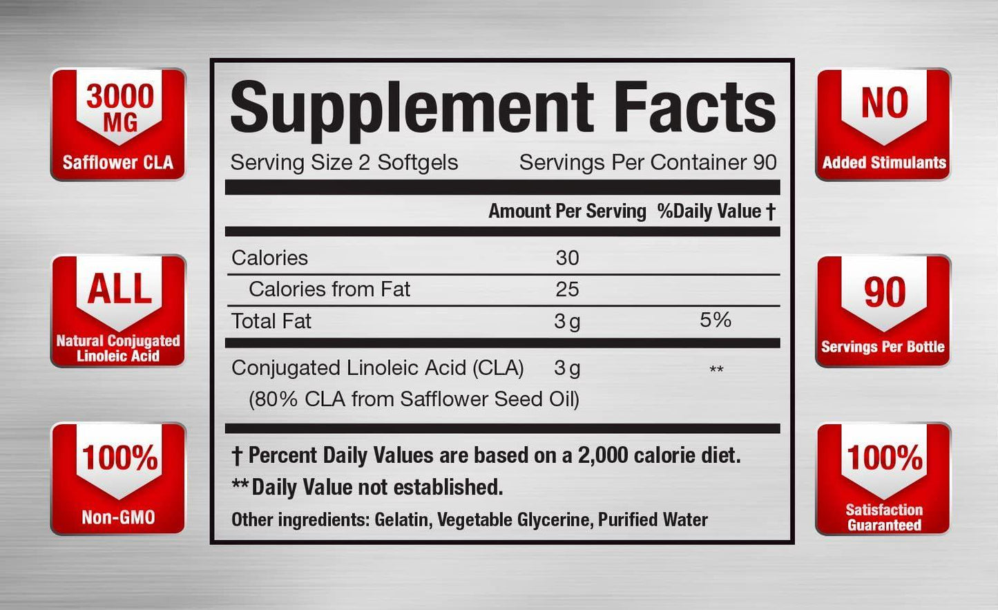 CLA 3000 - CLA Safflower Oil for Metabolism and Weight Loss Management, Maximum Strength Conjugated Linoleic Acid, Stimulant-Free Non-GMO Safflower Cla by Vitamorph Labs - 180 Softgels