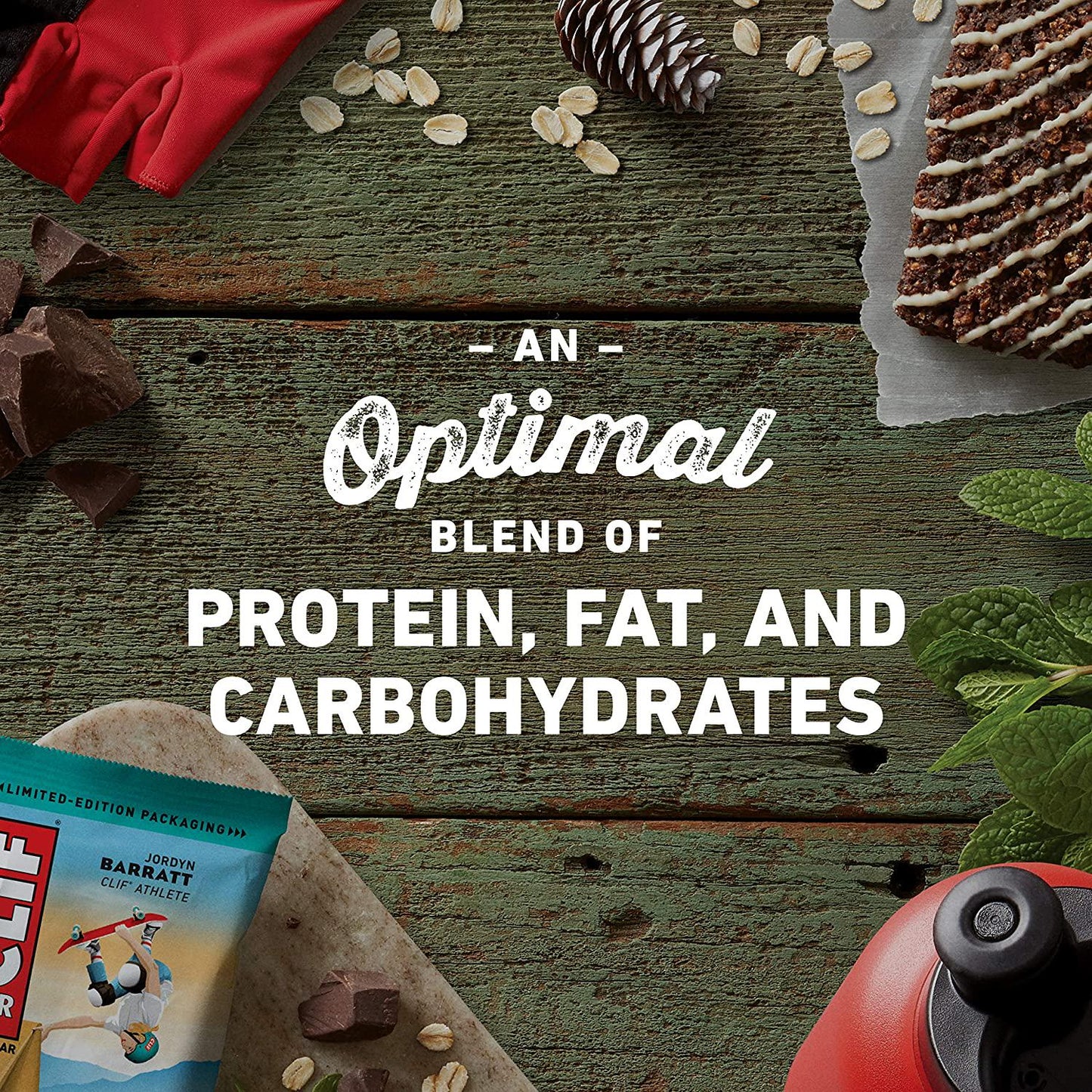 CLIF BARS - Energy Bars - Cool Mint Chocolate - With Caffeine - Made with Organic Oats - Plant Based Food - Vegetarian - Kosher (2.4 Ounce Protein Bars, 24 Count) Packaging May Vary