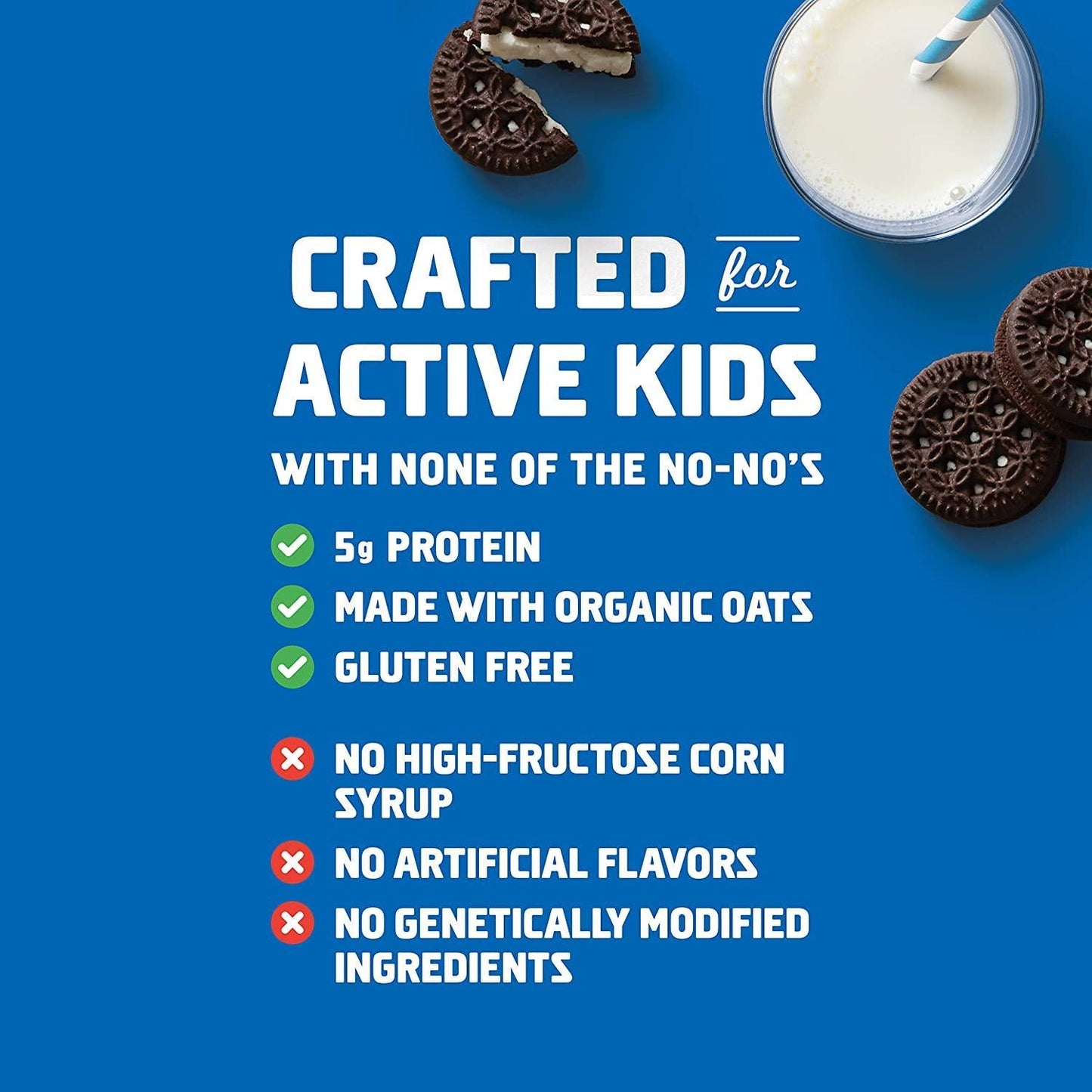 CLIF KID ZBAR - Protein Granola Bars - Cookies and Creme Flavor - Non-GMO - Organic -Lunch Box Snacks (1.27 Ounce Energy Bars, 10 Count)