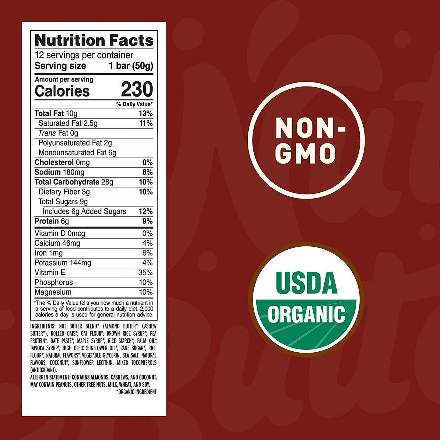 CLIF Nut Butter Bar - Organic Snack Bars - Maple Almond Butter - Organic - Plant Protein - Non-GMO (1.76 Ounce Protein Snack Bars, 15 Count)