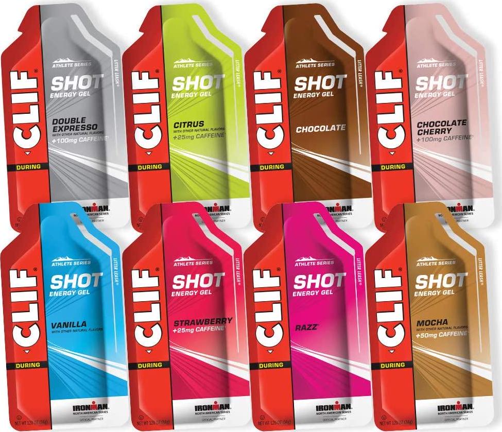 CLIF SHOT - Energy Gels - 8 Flavor Variety Pack - Fast Carbs for Energy - High Performance and Endurance - Fast Fuel for Cycling and Running (1.2 Ounce Packet, 8 Count)