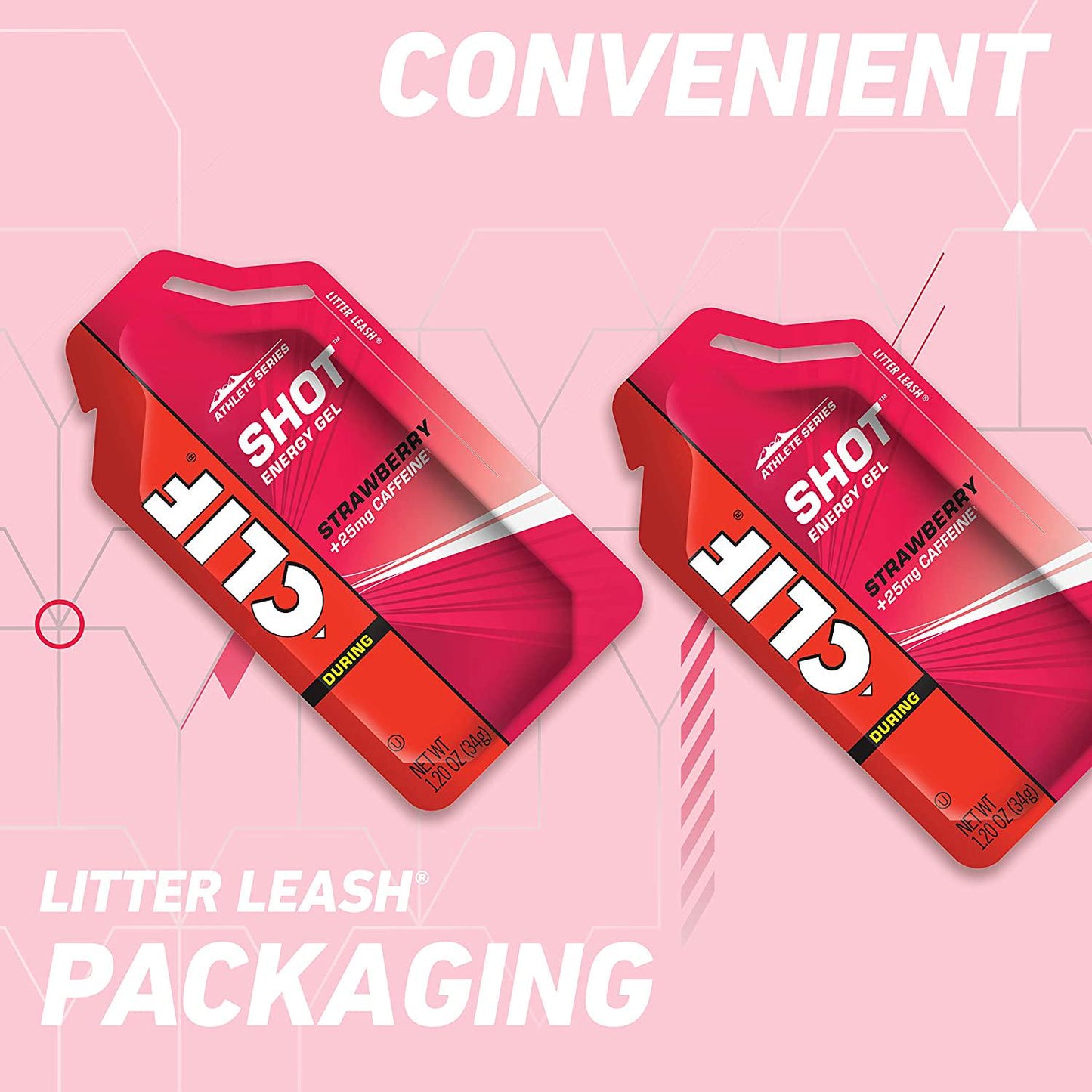 CLIF SHOT - Energy Gels - Strawberry - 25mg Caffeine- Non-GMO - Quick Carbs and Caffeine for Energy - High Performance and Endurance - Fast Fuel for Cycling and Running (1.2 Ounce Packet, 24 Count)