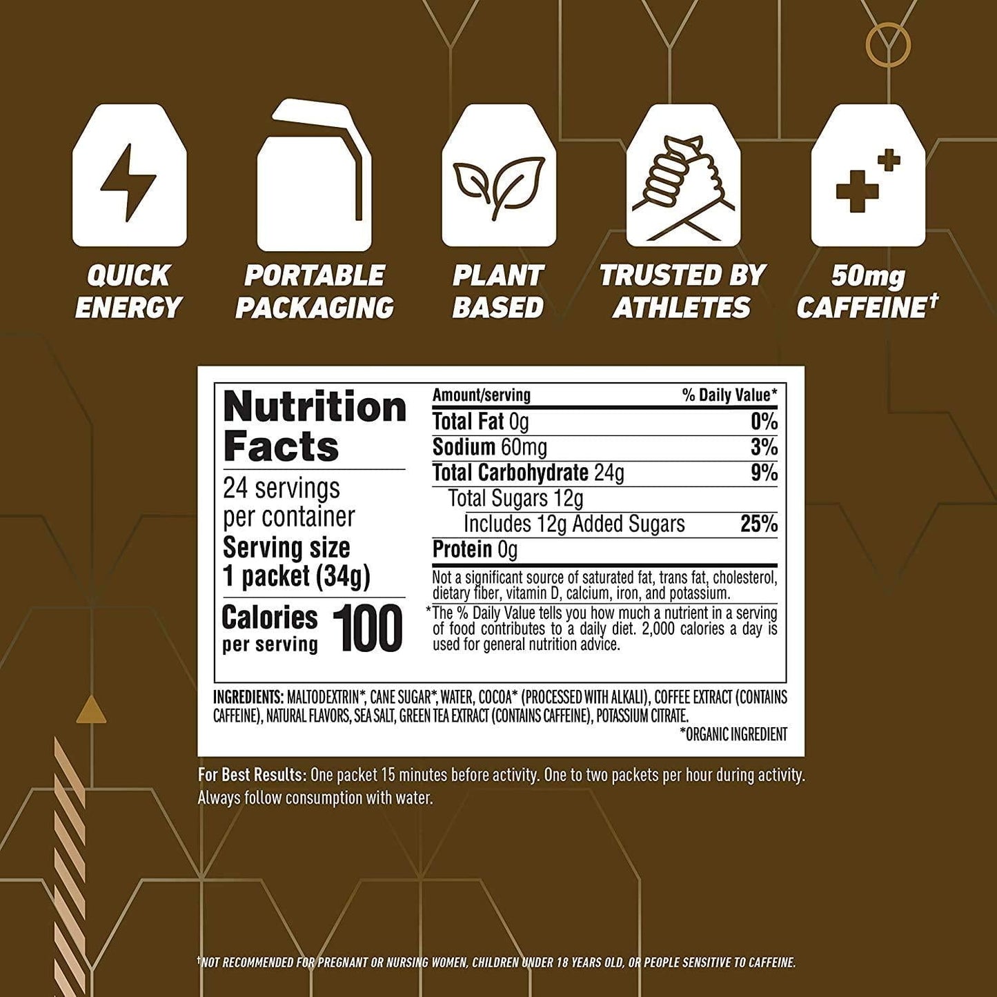 CLIF SHOT - Energy Gels - Mocha- Non-GMO - Non-Caffienated - Fast Carbs for Energy - High Performance and Endurance - Fast Fuel for Cycling and Running (1.2 Ounce Packet, 48 Count)